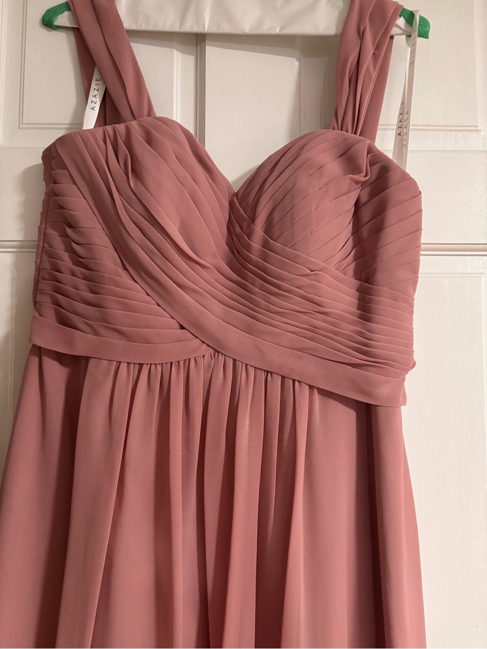 Azazie Dusty Rose Pleated Chiffon Prom Dress